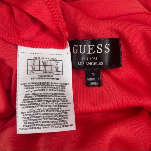 Guess S Studio 54 Pleated Maxi Dress Red Coral - Picture 10 of 13